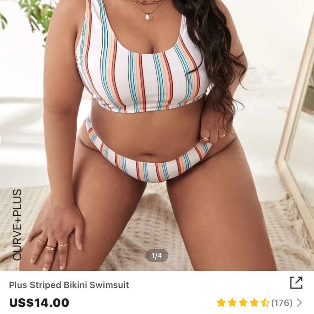 Rainbow stripped bathing suit